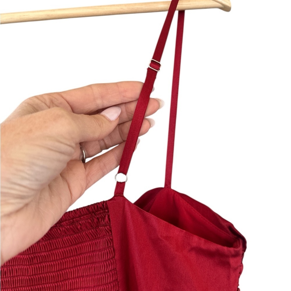 Reformation Red One-Shoulder Satin Mini Dress - Picture 7 of 12
